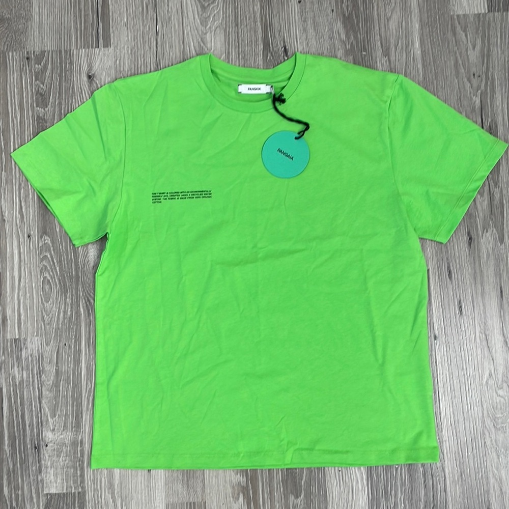 Pangaia lime green tee, brand new with tags - size M